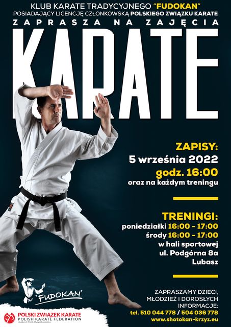 Klub Karate Tradycyjnego "Fudokan" zaprasza na treningi