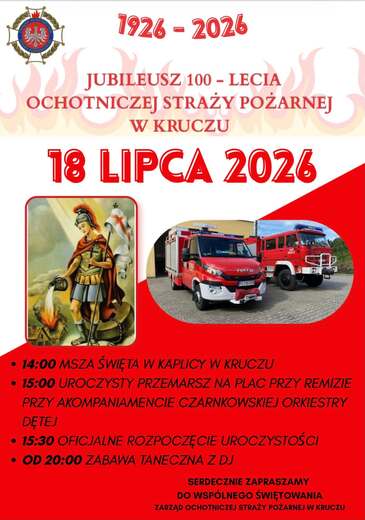 Jubileusz 100-lecia Ochotniczej Straży Pożarnej w Kruczu